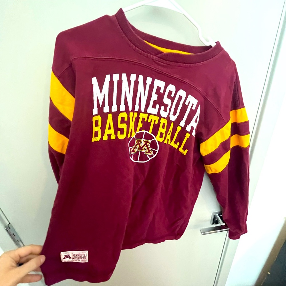 Mens Medium Minnesota Gophers Basketball Crewneck Majestic